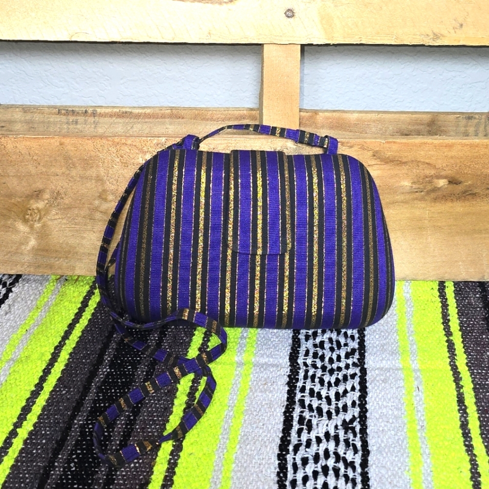 Striped Purple and Gold Women's Bag